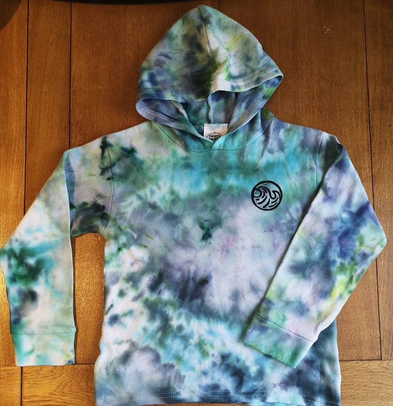 Tie dye Hoodie ice dye Hoodie blue green white toddler | Etsy