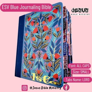 PERSONALIZE Bible, ESV Single Column Journaling Bible, Blue Phoenix, Custom Name & Laminated Tabs, ESV Bible, Customize Tabs, Custom Name