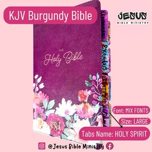 PERSONALIZE Bible, KJV Holy Bible, Large Print Standard Size Faux Leather Red Letter Edition,  Purple Floral, Holy Bible, Gift Bible,