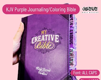 Personalized KJV Bible, Purple Faux Leather, Journaling Bible with Laminated Tabs