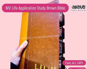 PERSONALIZE Bible, NIV Life Application Study Bible, Leathersoft,Custom Name &Tabs,  Holy Bible, Bible with Tabs, Gift Bible, Bible Labels