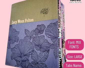 Personalized NIV Bible: Large Print Coloring Journal, Floral Leathersoft, with Tabs