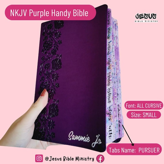 Personalized NKJV Purple Bible: Large Print, Leathersoft