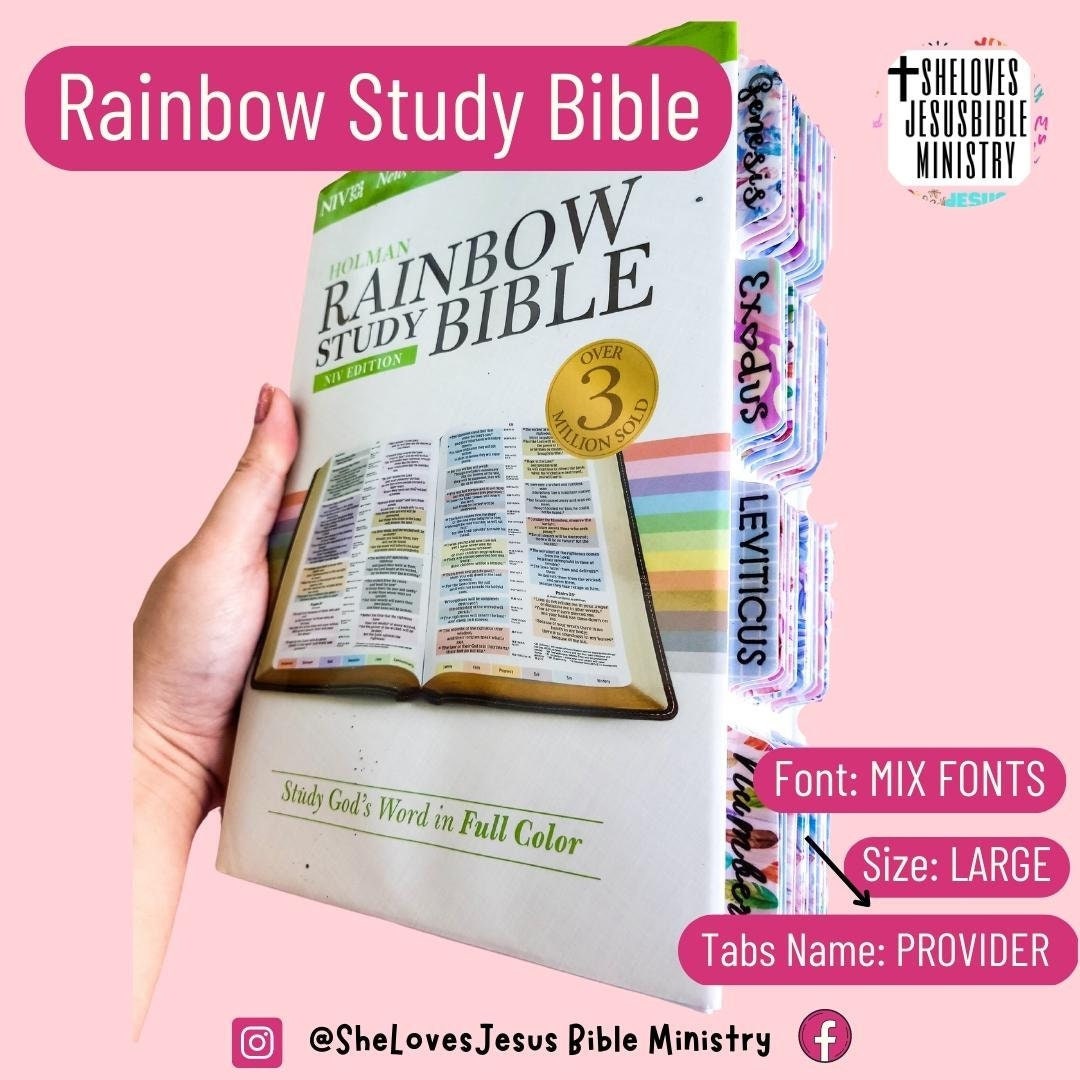 PERSONALIZE Bible, Rainbow Study Bible, Bible With Tabs, Bible Tabs