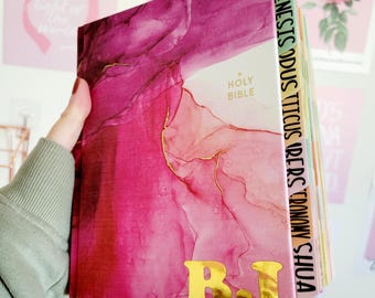 Personalized NIV Journaling Bible: Pink Cloth Cover, Laminated Tabs