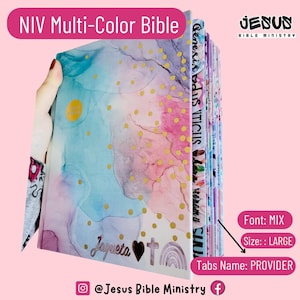 Personalized NIV Journaling Bible: Multi-Color Hardcover, Laminated Tabs