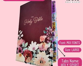 Personalized KJV Bible: Large Print, Purple Floral Faux Leather