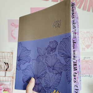 Personalized NIV Bible: Large Print Coloring Journal, Floral Leathersoft, with Tabs