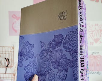Personalized NIV Bible: Large Print Coloring Journal, Floral Leathersoft, with Tabs