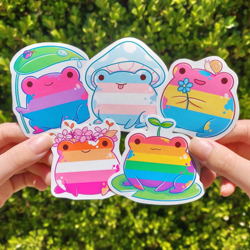 Pride Frog Charity Stickers | LGBTQ Flag Frog | Gay Pride Sticker Decal 