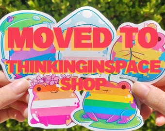 MOVED!! Pride Frog Charity Stickers | LGBTQ Flag Frog | Gay Pride Sticker Decal