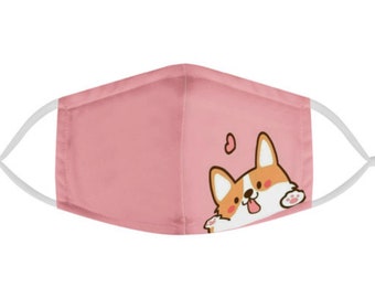 Cute Cartoon Corgi Puppy graphic youth kids triple layer face mask Anti dust FILTERS