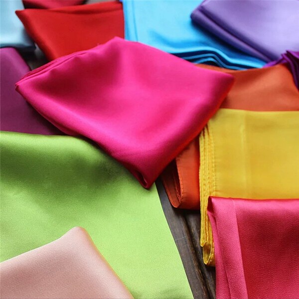 Solid Color Satin Scarf| Hair Scarf Bandana| Head Scarf Wraps| Satin Headband| Silk Sarong| Satin Neckerchief.  Approx 35". BUY 3 GET 1 FREE