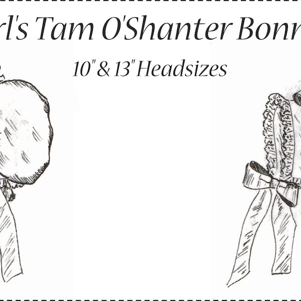 Girl's Tam O'Shanter Bonnet Doll Pattern