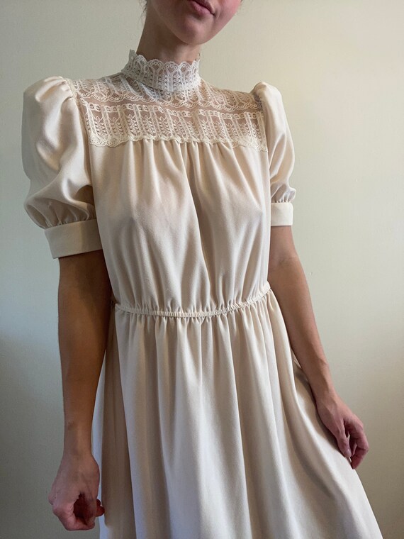 Laced Puff Sleeve Dress