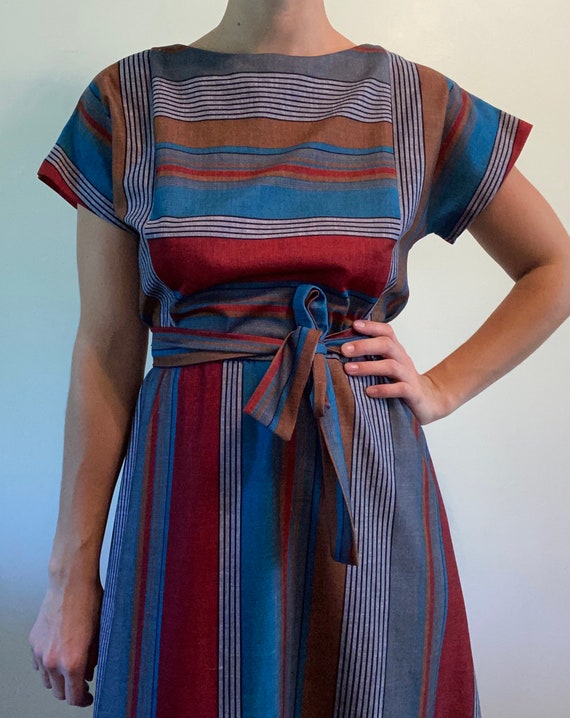 Striped Tie Waist Dress