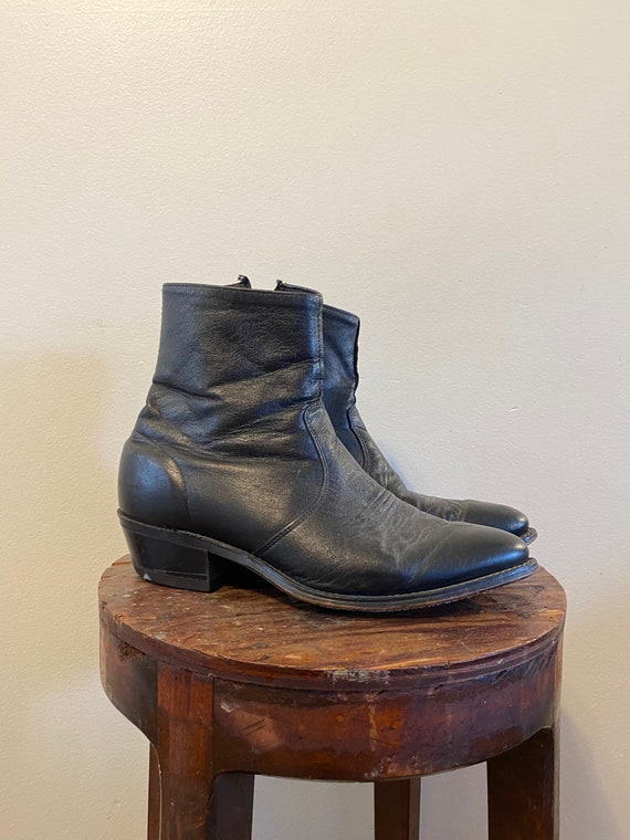 Leather Ankle Cowboy Boots
