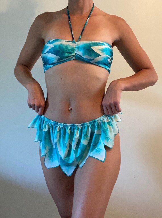 Aqua Leaf Halter Bathing Suit