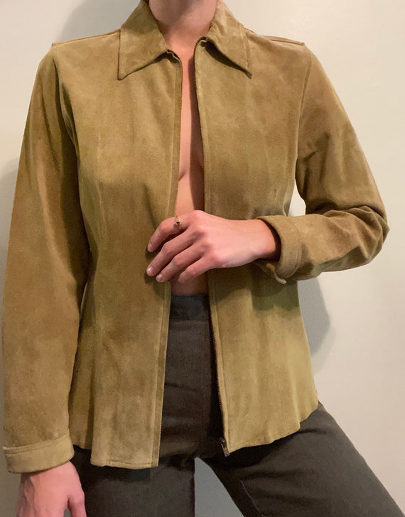 Suede Zip Top