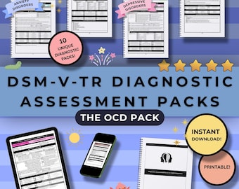 DSM-V-TR Diagnostic Assessments [OCD Pack] | Counseling | Therapy | Clinical Mental Health | Internship | Template | Digital Download