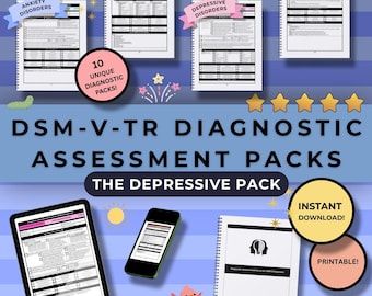 DSM-V-TR Diagnostic Assessments [DEPRESSION Pack] | Counseling | Therapy | Clinical Mental Health | Internship | Template | Digital Download