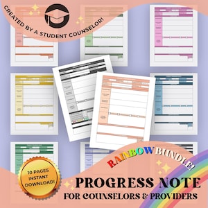 Progress Note Bundle | Therapy | Counseling | Mental Health | Template | Documentation | Risk Assessment