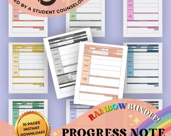 Progress Note Bundle | Therapy | Counseling | Mental Health | Template | Documentation | Risk Assessment | Grad School