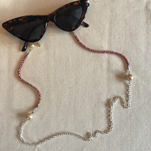 Sunglasses and Mask Chain | Customizable colors | Silver | Handmade