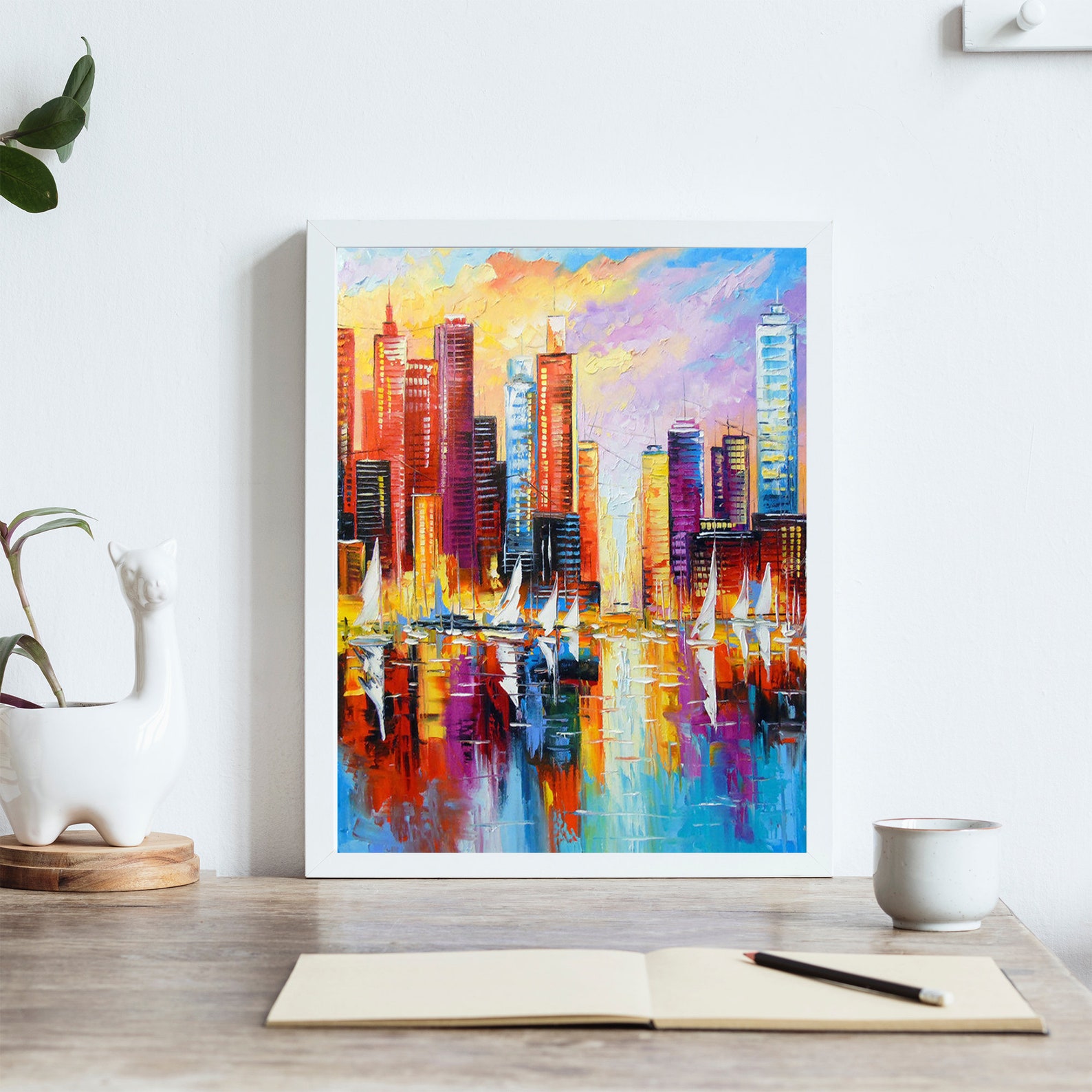 Paint by Number Kit New York Sunset City Skyline Colorful Art Etsy