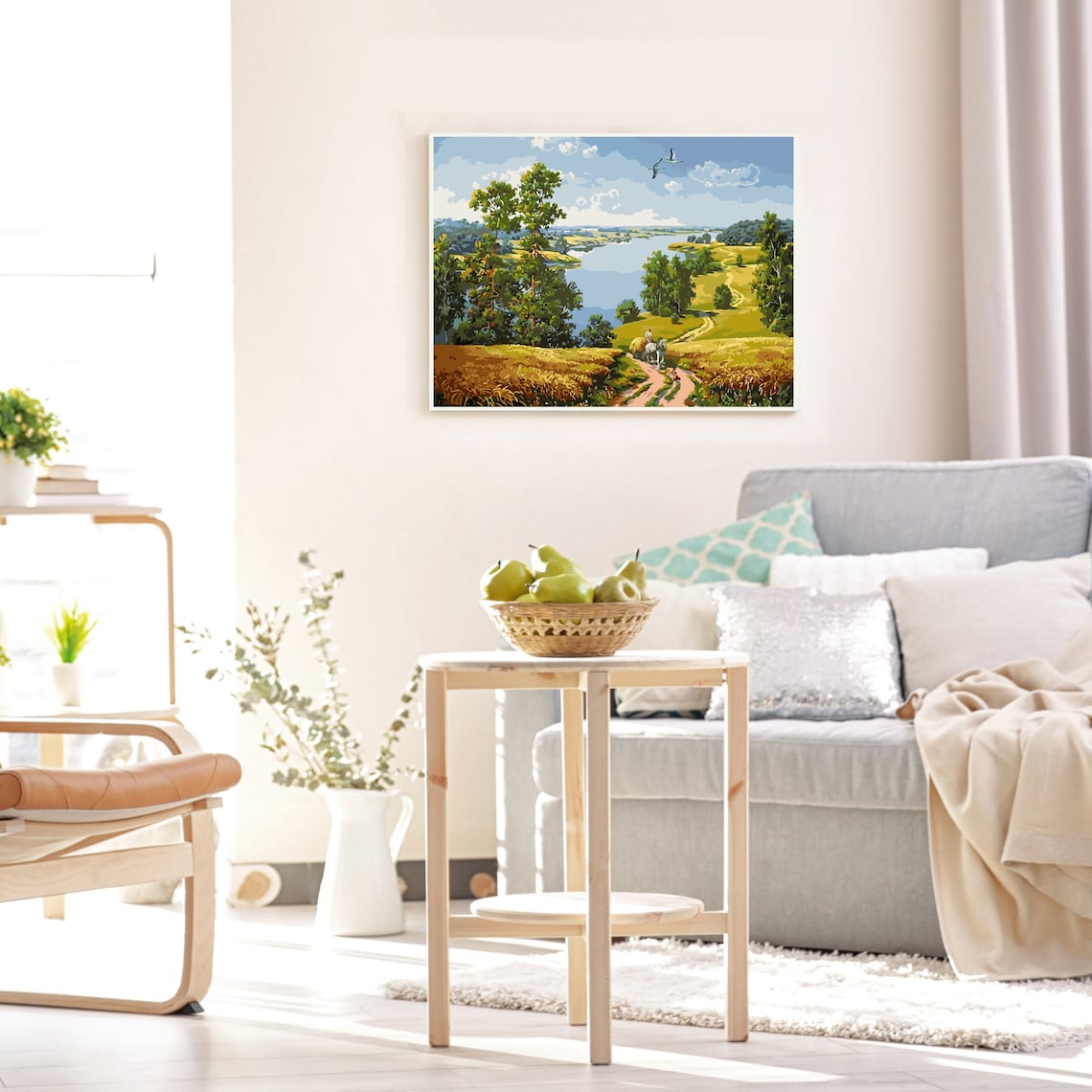 Field landscape Paint by number kit number paint colorful Etsy