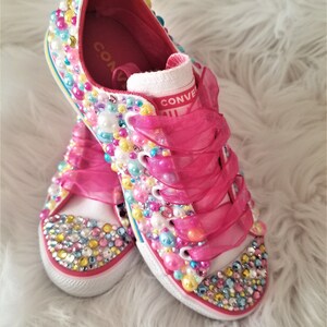 Rainbow Pearl and Diamond Skittle Converse