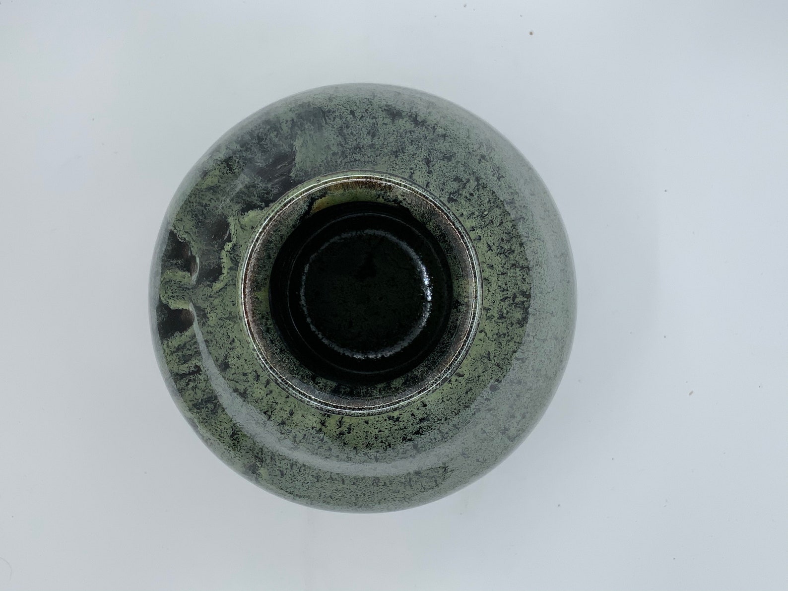 Handmade Ceramic Green and Black Vase Etsy