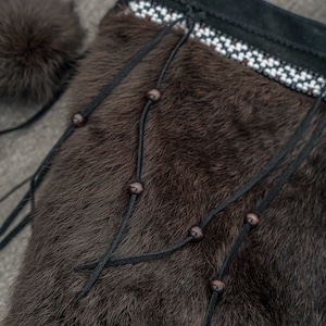 Black Winter Mukluks With Black Natural Fur, Traditional Women Yeti