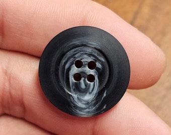 Pack de 6-12 botones 23 mm 2,3 cm plástico negro + blanco alta calidad FABRICADO EN ALEMANIA