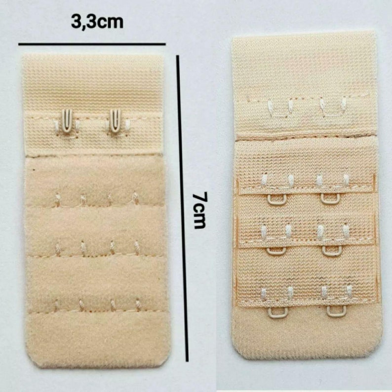 Bra extension extension hook closure 3 cm 7 cm 2 hooks 3 rows bra extension Beige