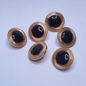 4-6 pieces button buttons shank button 18 mm 1.8 cm plastic color black + gold High quality MADE IN GERMANY