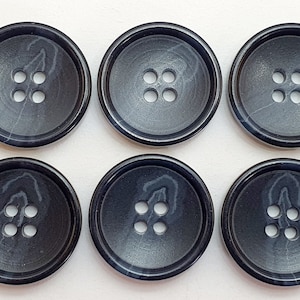 6 Stück Knopf Knöpfe 15mm, 20mm 1,5cm 2cm Kunststoff Verschiedene Farben Hohe Qualität MADE IN DEUTSCHLAND Dunkelblau (525)
