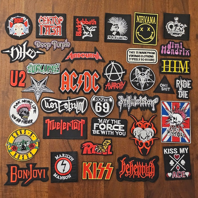 Iron-on patches iron-on patches rock patches various models fabric iron-on patches rock metal bands image 1