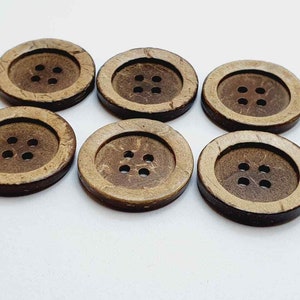 Pack of 6-8 wooden buttons button color natural brown dark brown size 10, 15, 20, 22, 25 mm wooden buttons coconut button coconut high quality image 4