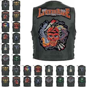 Patches for patching on, iron-on patch, biker motorcycle custom cowl back vest