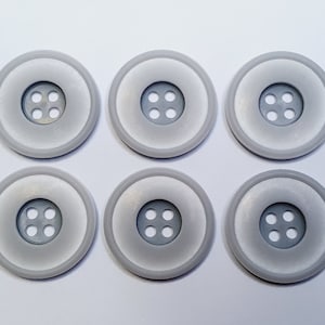 Paquete de 6 botones 17 mm, 20 mm, 22 mm 1,7 cm 2 cm 2,2 cm plástico varios tamaños gris mate alta calidad FABRICADO EN ALEMANIA