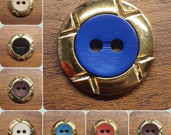6 stuks button buttons 18 mm 1,8 cm kunststof goud rood blauw zwart beige creme poederblauw Hoge kwaliteit MADE IN GERMANY