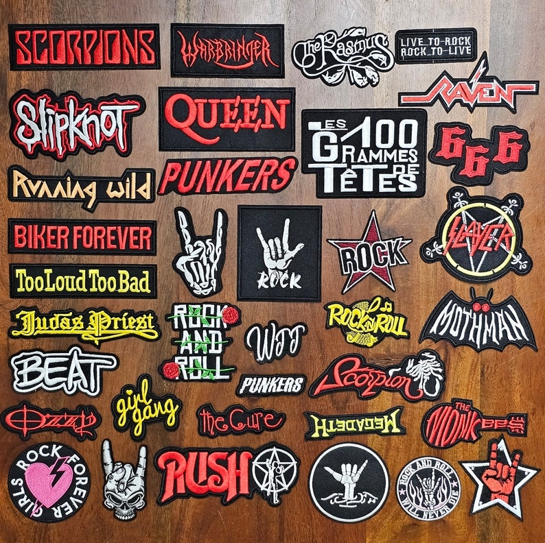 Iron-on patches iron-on patches rock patches various models fabric iron-on patches rock metal bands image 1