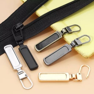 2x zipper puller zipper puller closure tag zipper replacement metal image 1