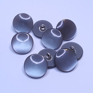6 Stück Knopf Knöpfe Ösenknopf 15mm 1,5cm Kunststof Farbe Grau + Dunkelgrau Hohe Qualität MADE IN DEUTSCHLAND