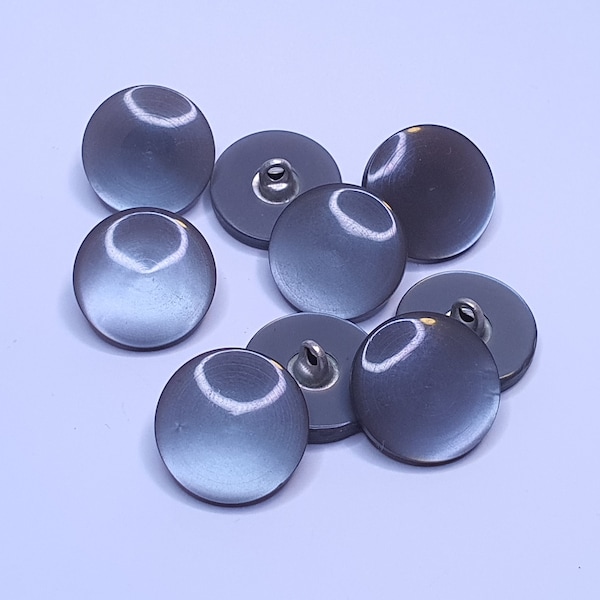 6 pieces button buttons shank button 15 mm 1.5 cm plastic color gray + dark gray High quality MADE IN GERMANY