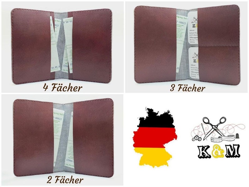 Leder KFZ Schein Schutzhülle Mappe Etui Fahrzeugschein Hülle Ausweis Karten Hohe Qualität Made in Deutschland Bild 10