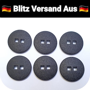 6 pieces button buttons 15 mm 1.5 cm plastic black matt high quality MADE IN GERMANY