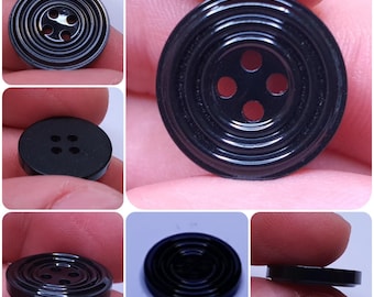 6 pieces button buttons 18 mm 1.8 cm plastic black color High quality MADE IN GERMANY