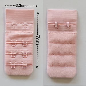 Bra extension extension hook closure 3 cm 7 cm 2 hooks 3 rows bra extension Pink